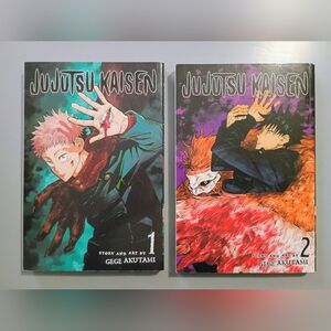 Jujutsu Kaisen Manga Series, Volumes 1 and 2 Softcover Books